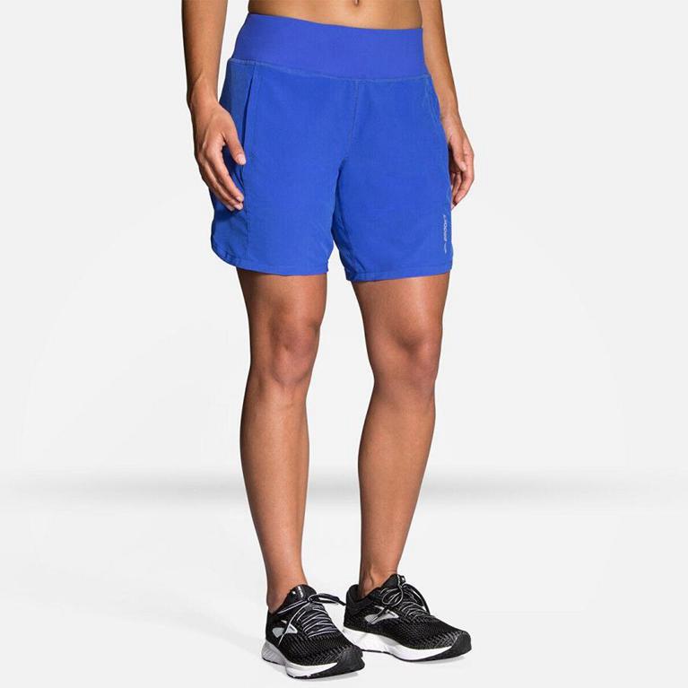 Brooks Chaser 7 - Womens Running Shorts - Blue (65983BWXM)